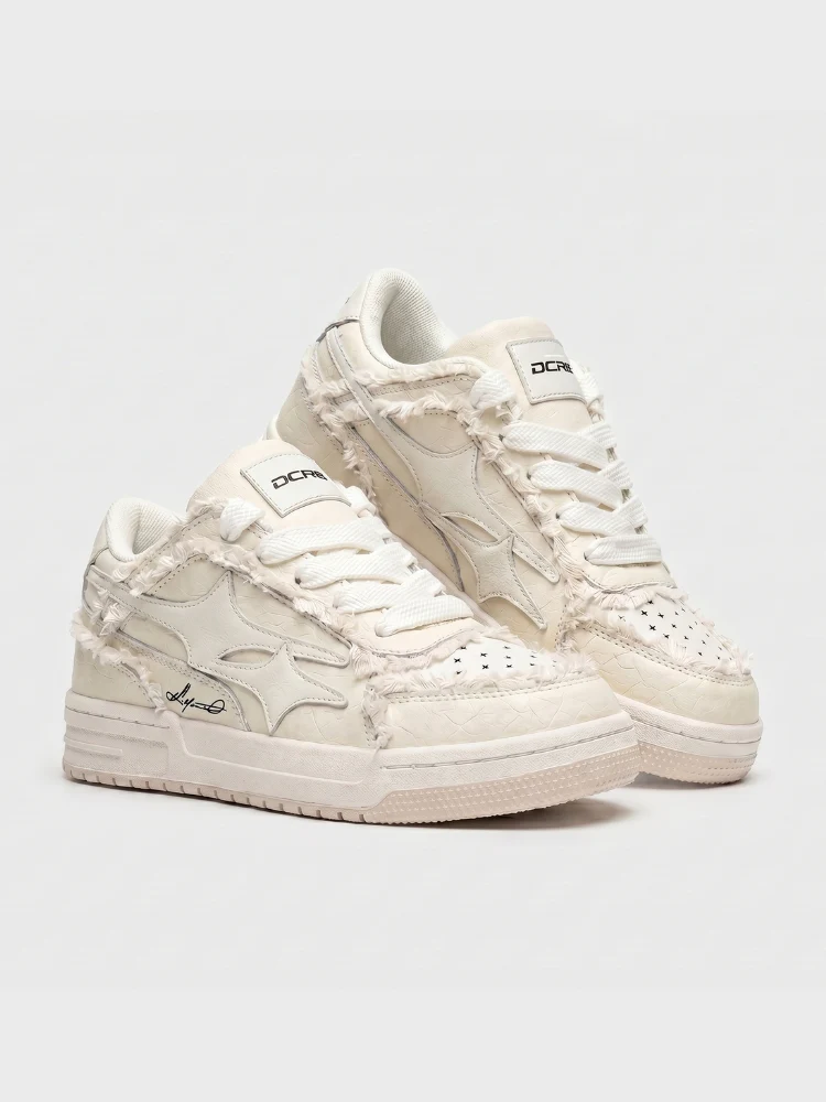 DCRB Ivory Croc Low Sneakers - Image 3