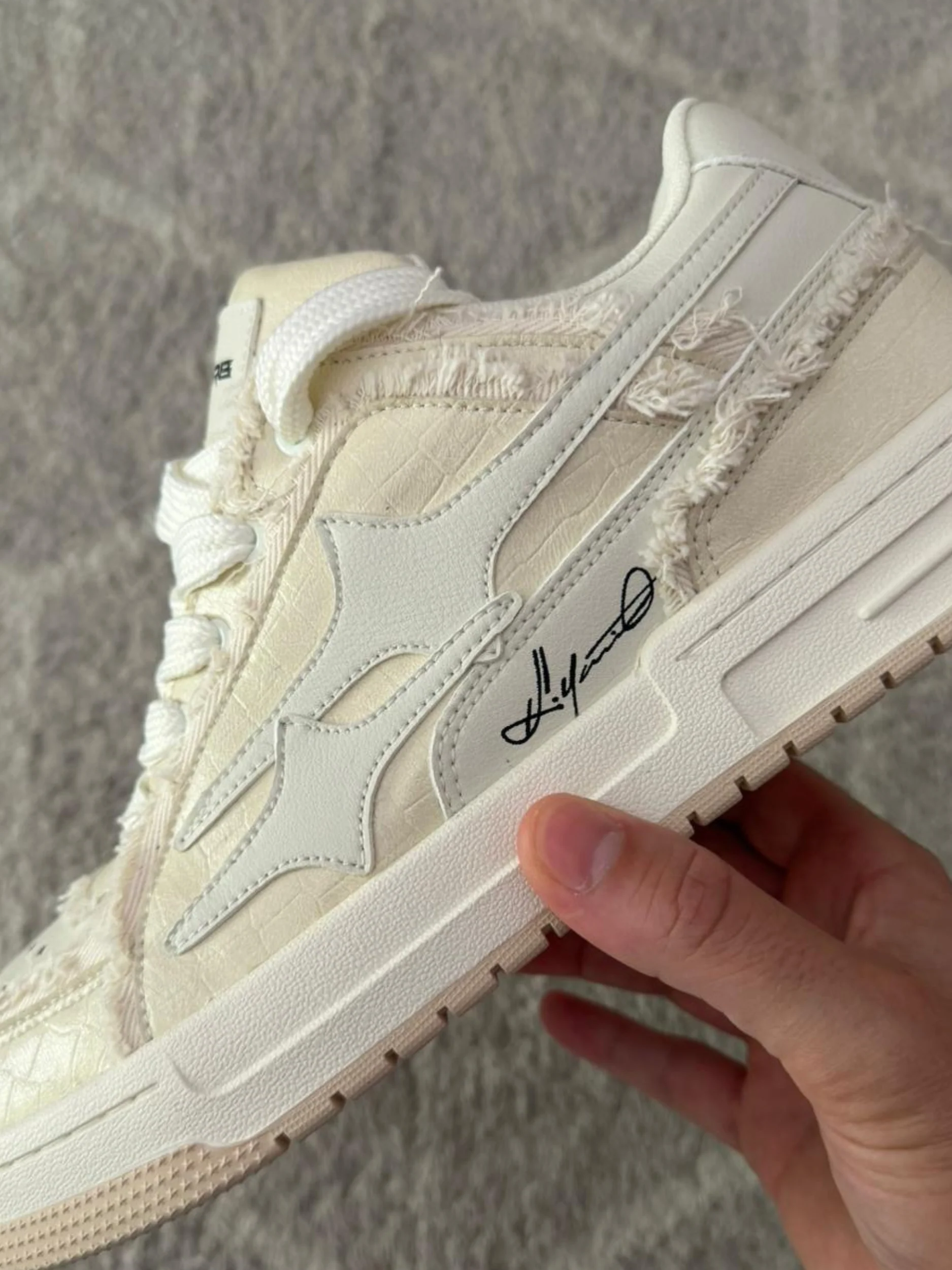 DCRB Ivory Croc Low Sneakers - Image 8
