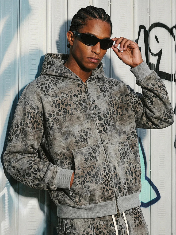 DCRB Leopard Vintage 400 GSM Washed Hoodie - Image 2