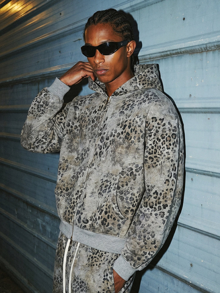 DCRB Leopard Vintage 400 GSM Washed Hoodie - Image 3