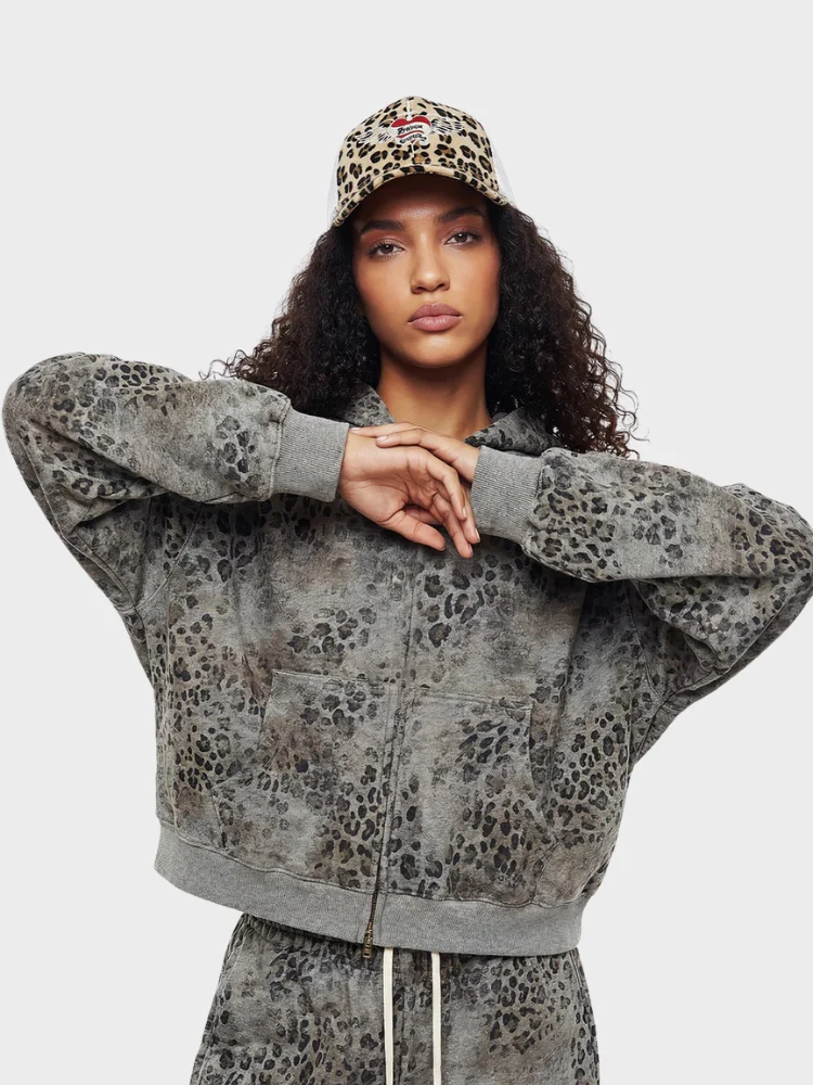DCRB Leopard Vintage 400 GSM Washed Hoodie - Image 4