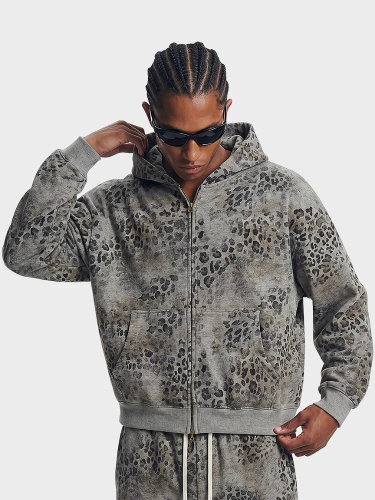 DCRB Leopard Vintage 400 GSM Washed Hoodie - Image 5
