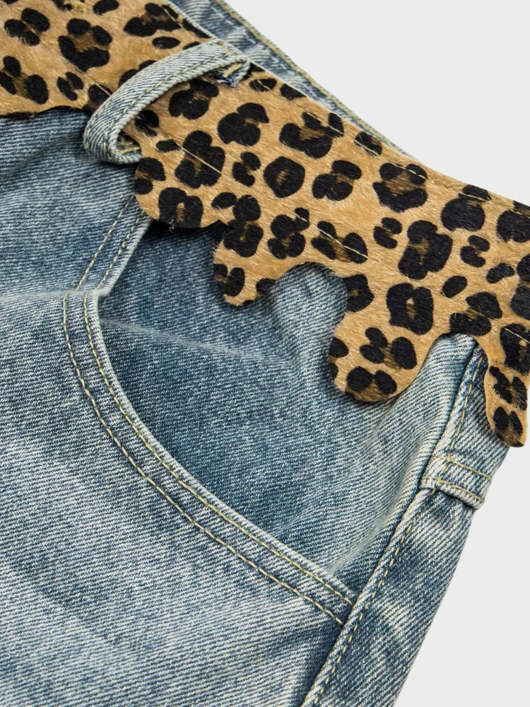 DCRB Ripped Leopard Denim Jorts - Image 5