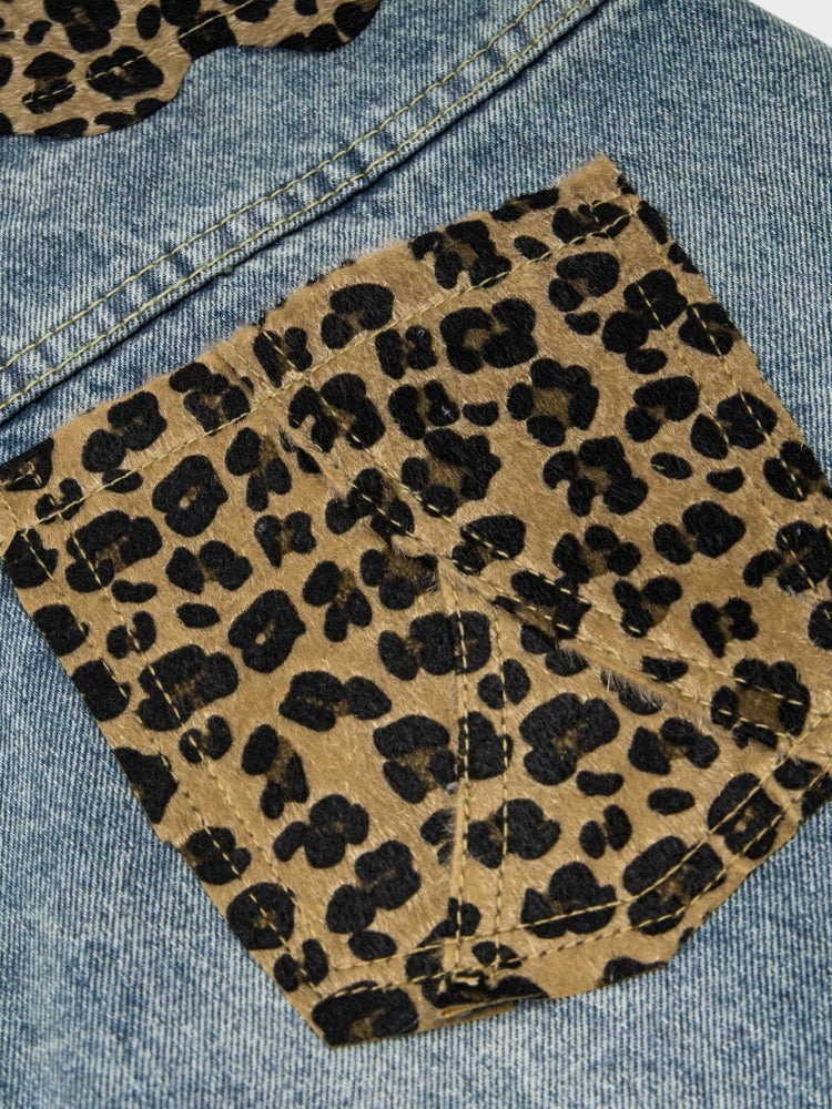 DCRB Ripped Leopard Denim Jorts - Image 6