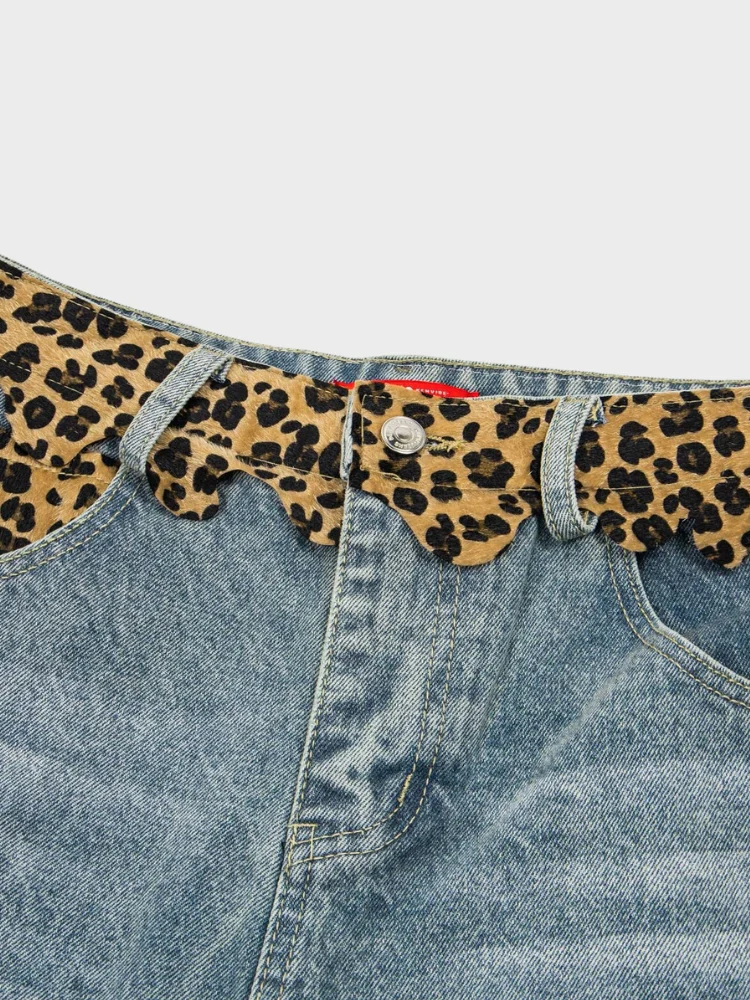 DCRB Ripped Leopard Denim Jorts - Image 7
