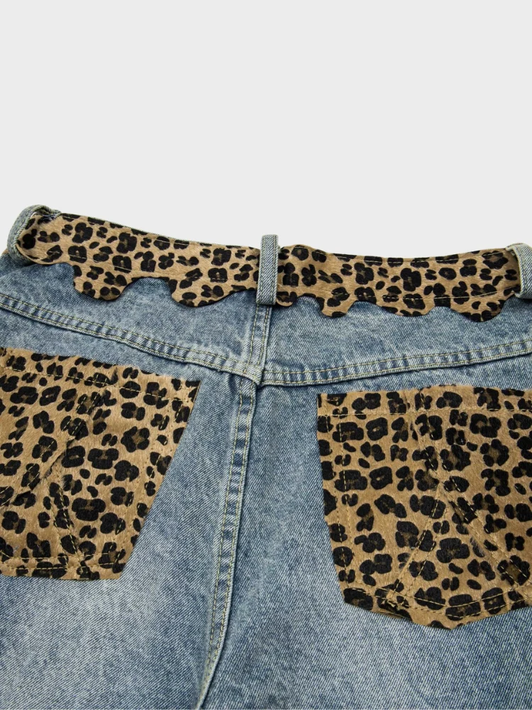 DCRB Ripped Leopard Denim Jorts - Image 8