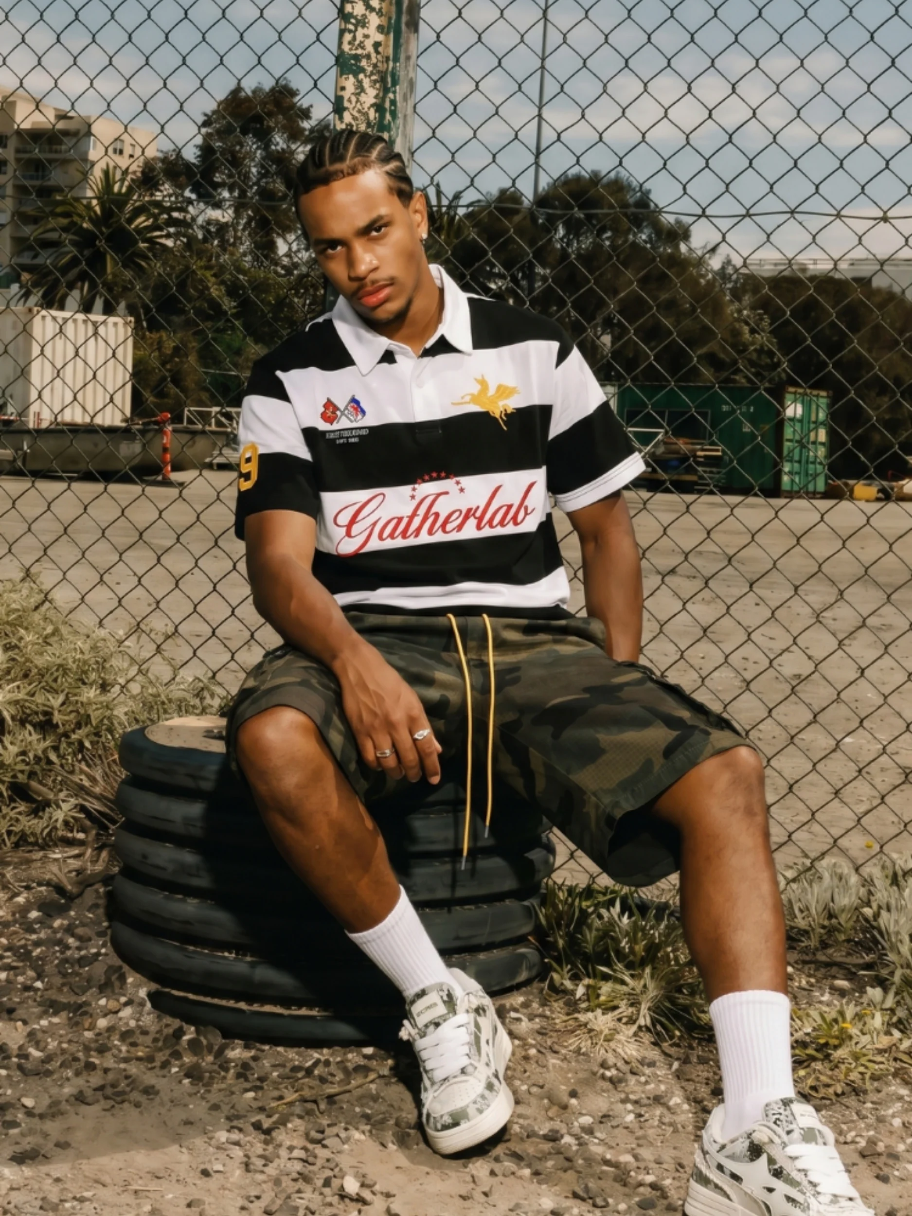 DCRB Striped Polo Sports Tee - Image 5